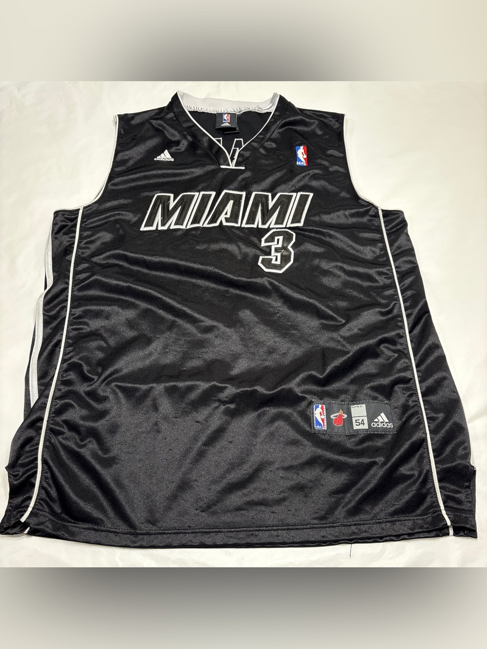 Adidas NBA Miami Heat Dwayne Wade #3 Black Jersey Men’s 54 XL
